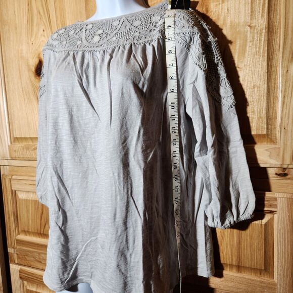 J. Jill Lace Neckline Blouse – Women’s Medium – Gray - Picture 3 of 9